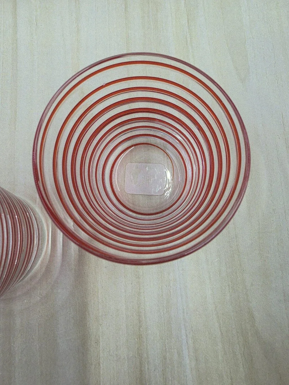 Crate & Barrel Red Swirl Glass Votive Candle Holder Set Of 2